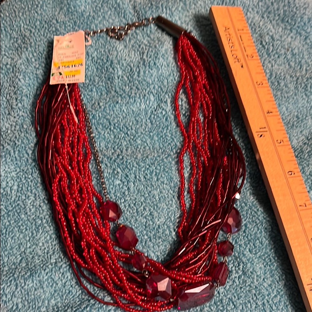 Multi-Strand Red Necklace